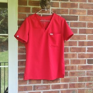 Figs S Catarina One Pocket Winning Red Scrub Top